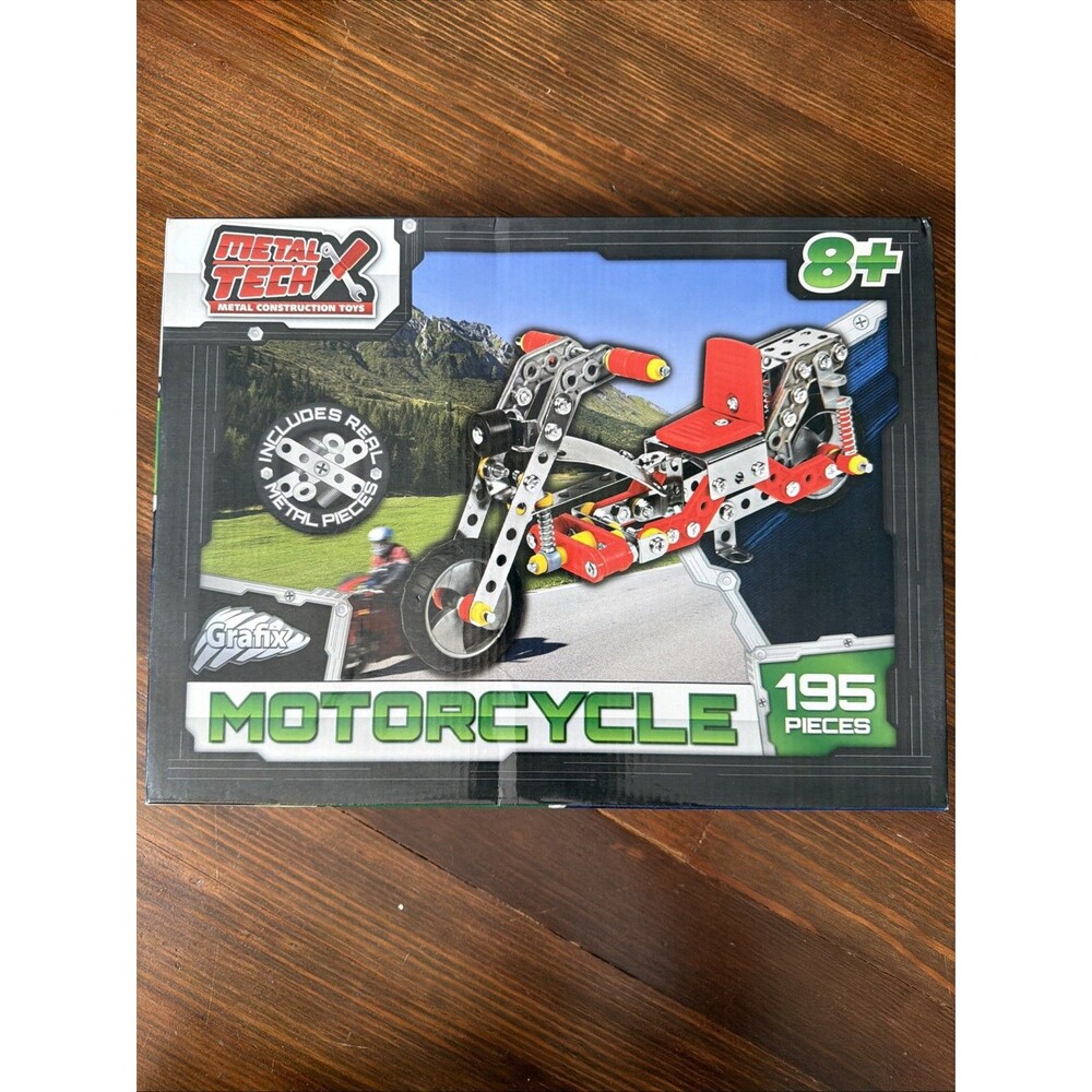 Grafix Metal Tech Motorcycle 8+ Real Metal Pieces Kit 195 Pieces